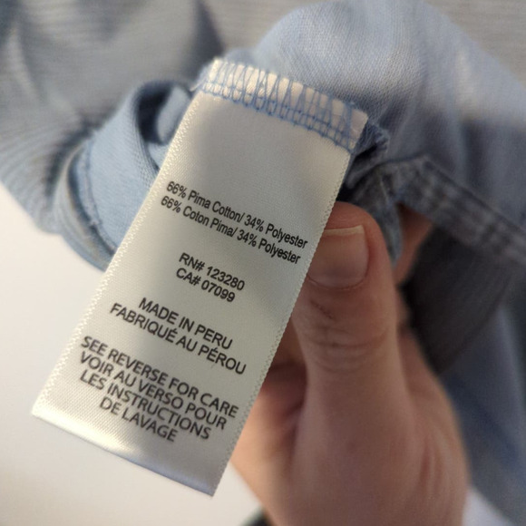 Travis Matthew Men's Golf Polo Shirt Blue Grey Stripes - Picture 6 of 6